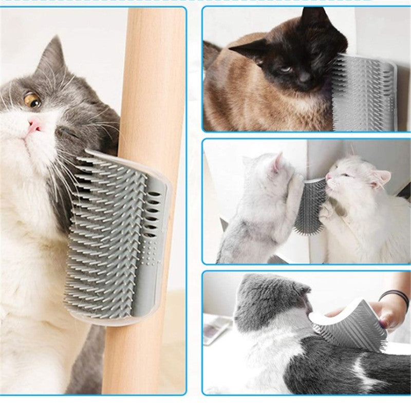 Vancar™ HappyCat Groomer | Self-Grooming Corner Brush with Catnip